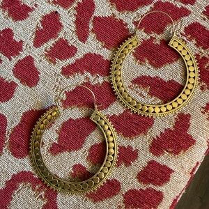 Large brass Boho Earrings